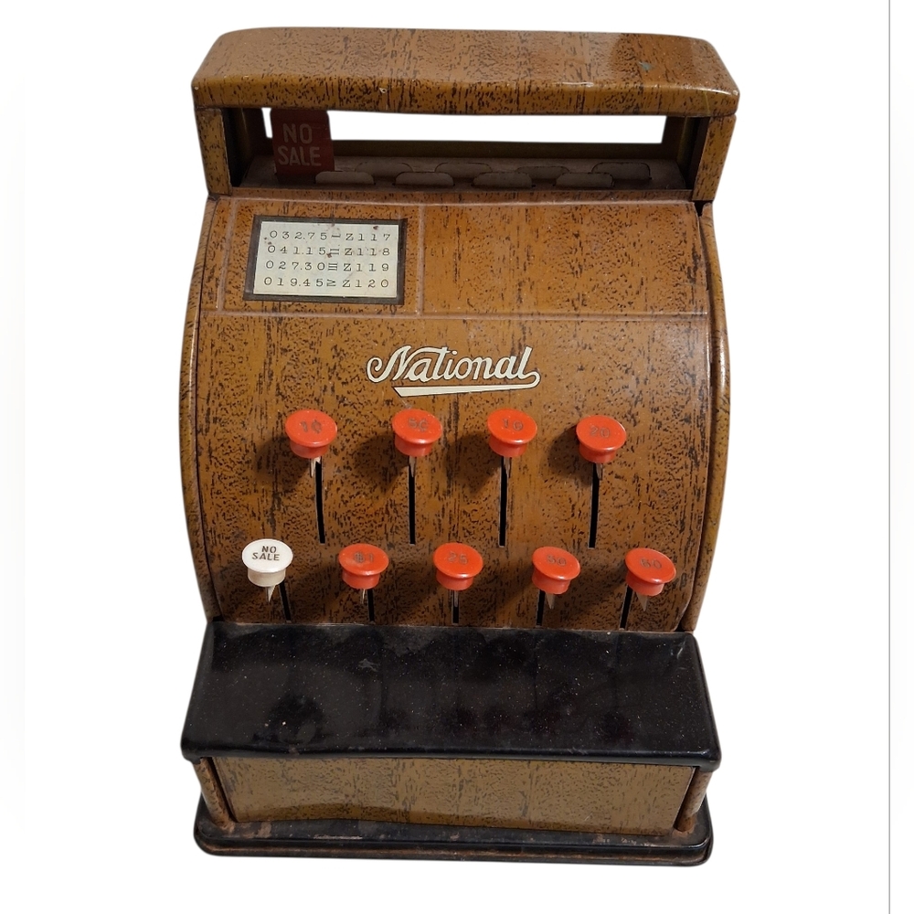 VINTAGE TOM THUMB WESTERN STAMPING COMPANY TOY TIN CASH REGISTER 🤎